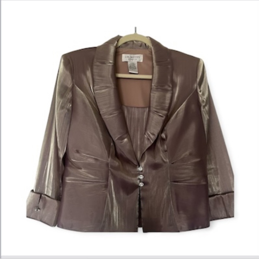 Women's J.R. Nites by Carol Lin gold evening blouse and camisole set. Size 12 - Picture 1 of 7